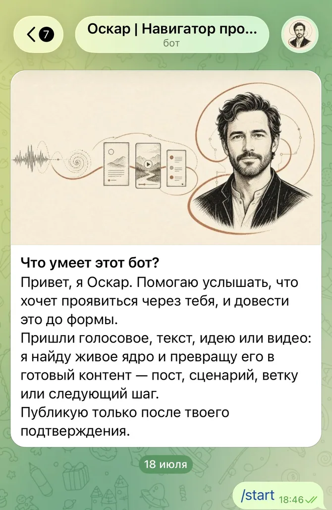 Настоящий экран Оскара в Telegram